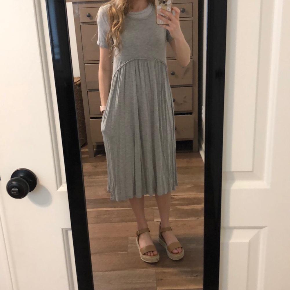 Called to surf comfy grey dress